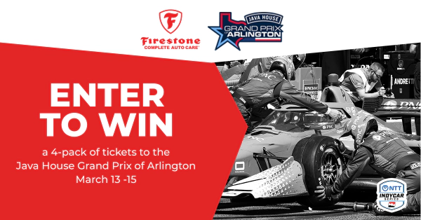 ENTER TO WIN a 4-pack of tickets to the NTT INDYCAR Series Java House Grand Prix of Arlington race on March 13-15