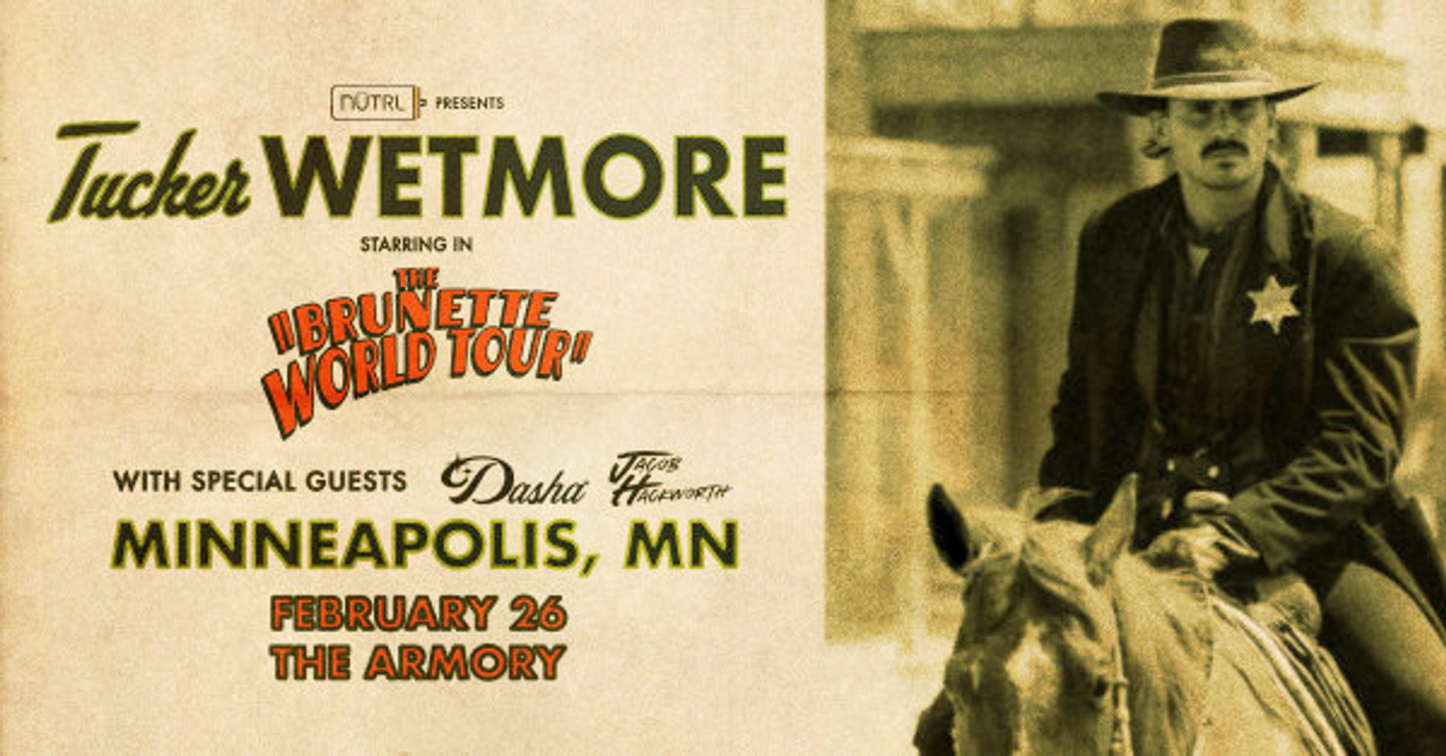 Win 2 tickets to see Tucker Wetmore at The Armory on Feb 26th