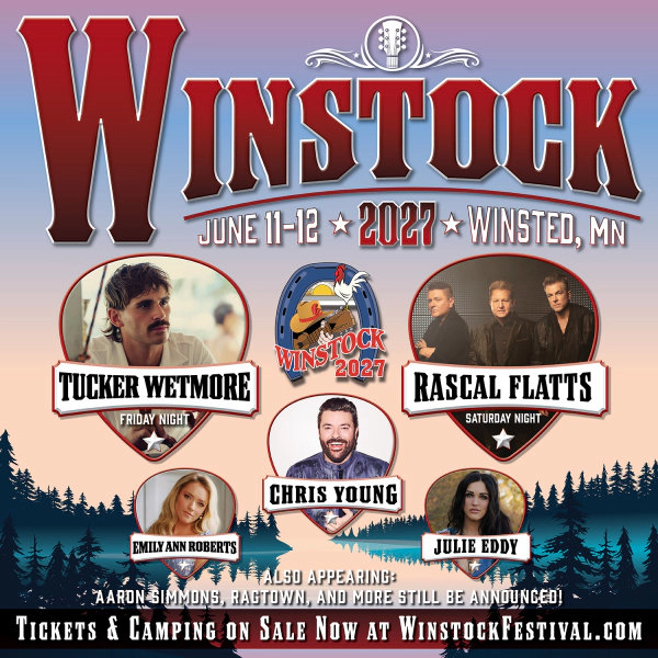 Win 2 tickets to Winstock Music Festival June 11-12th.