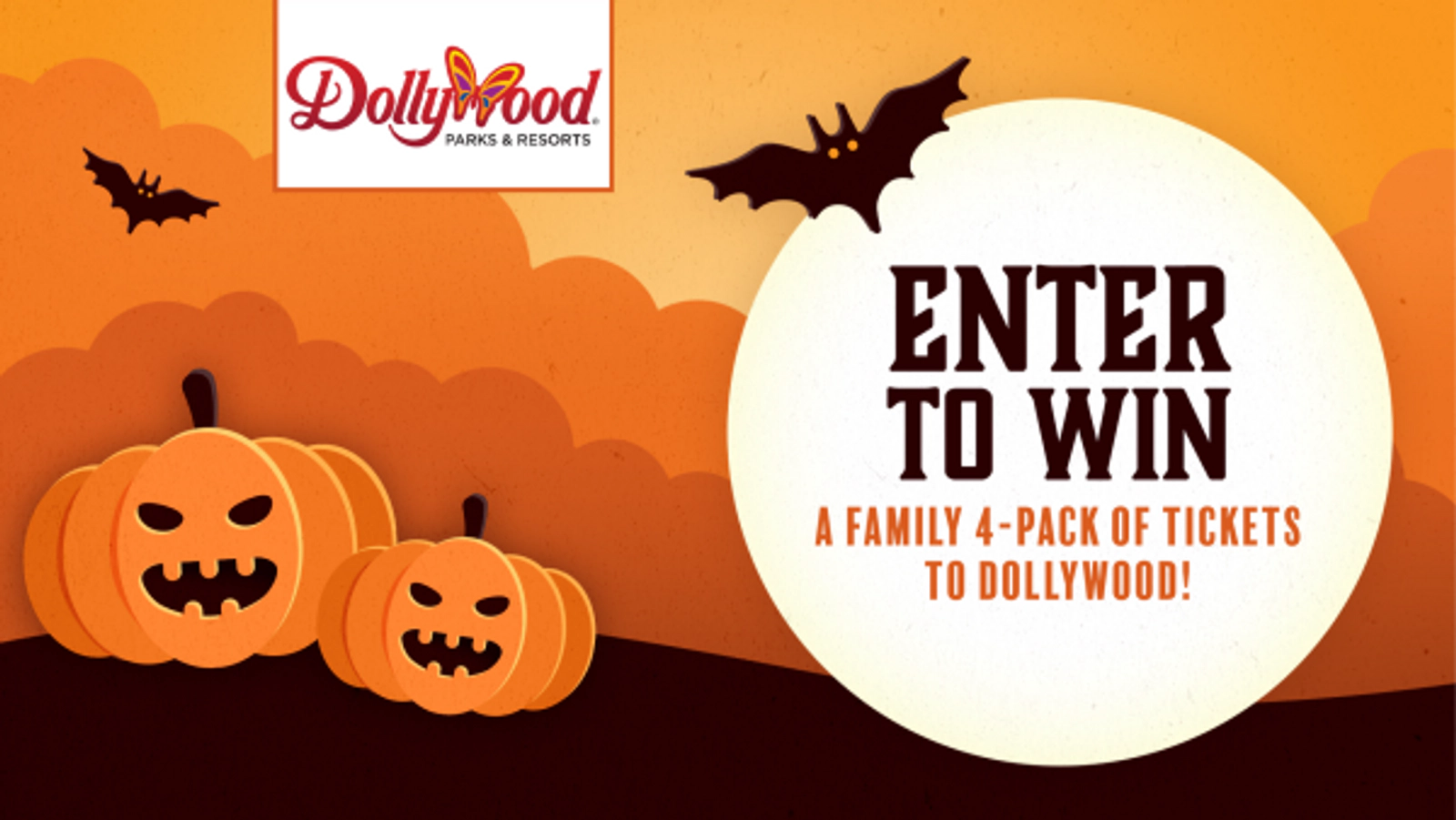 Enter to win a family 4-pack of tickets to Dollywood!