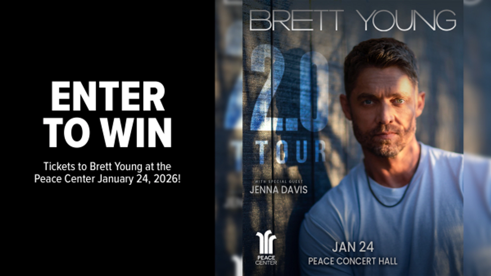 Brett Young at the Peace Center January 24th!