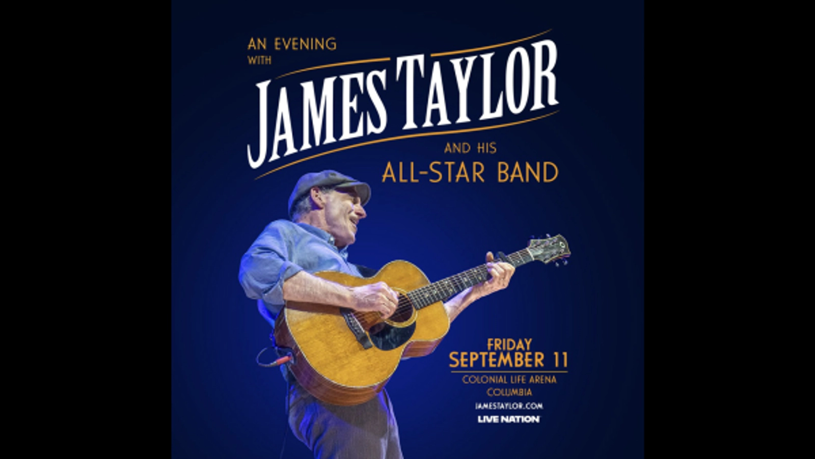 Win tickets to see James Taylor in Columbia SC!