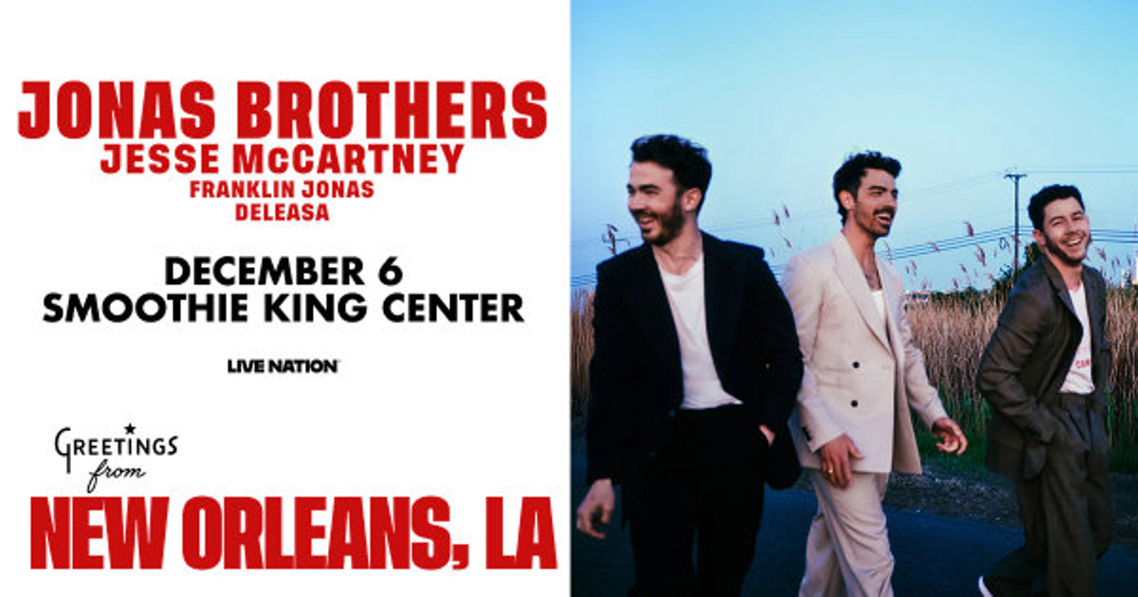 LAST CHANCE to Win Tickets to see the Jonas Brothers at the Smoothie King Center on December 6, 2025!