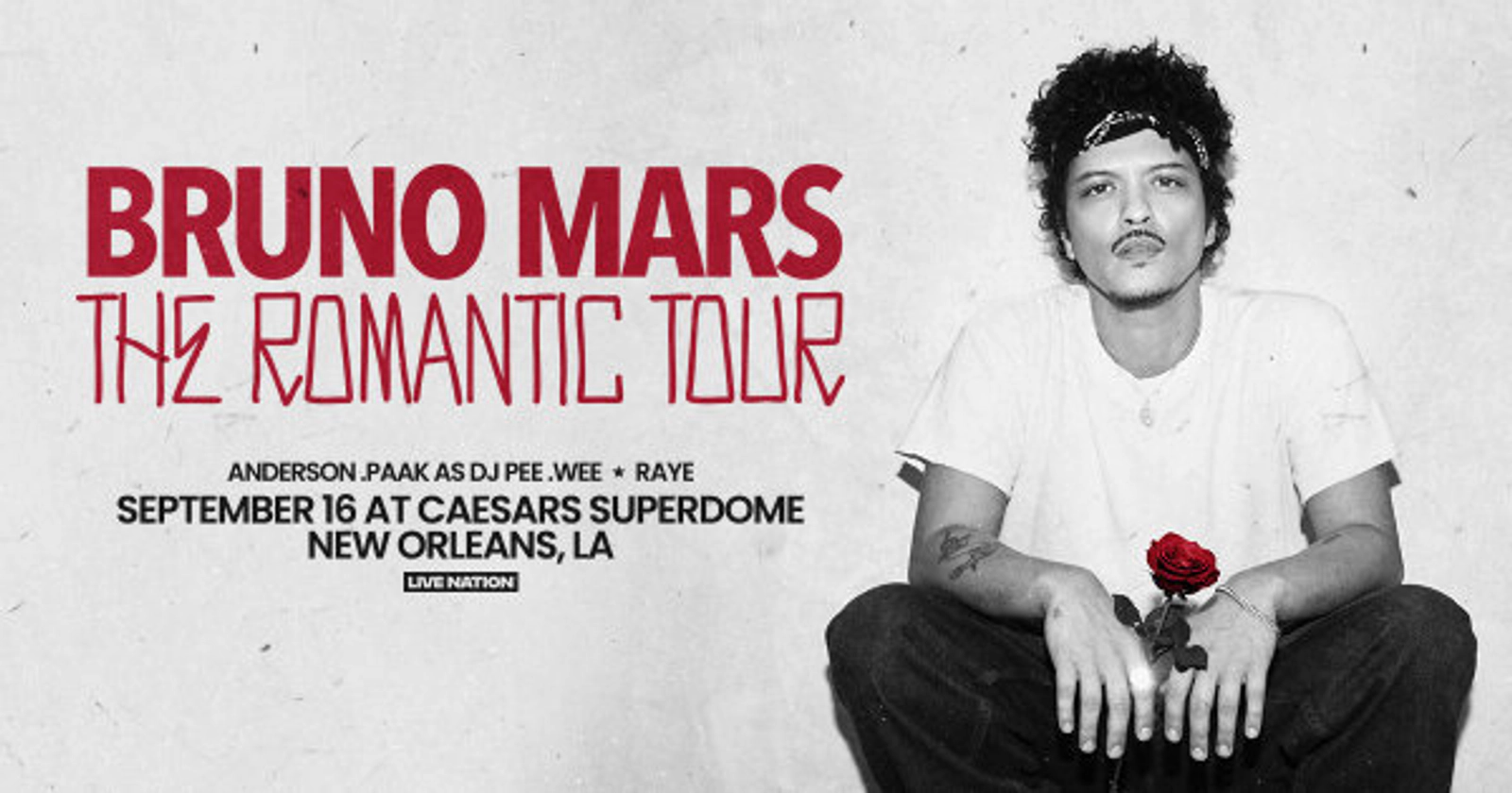 Win Tickets to See Bruno Mars at the Caesars Superdome on September 16, 2026!