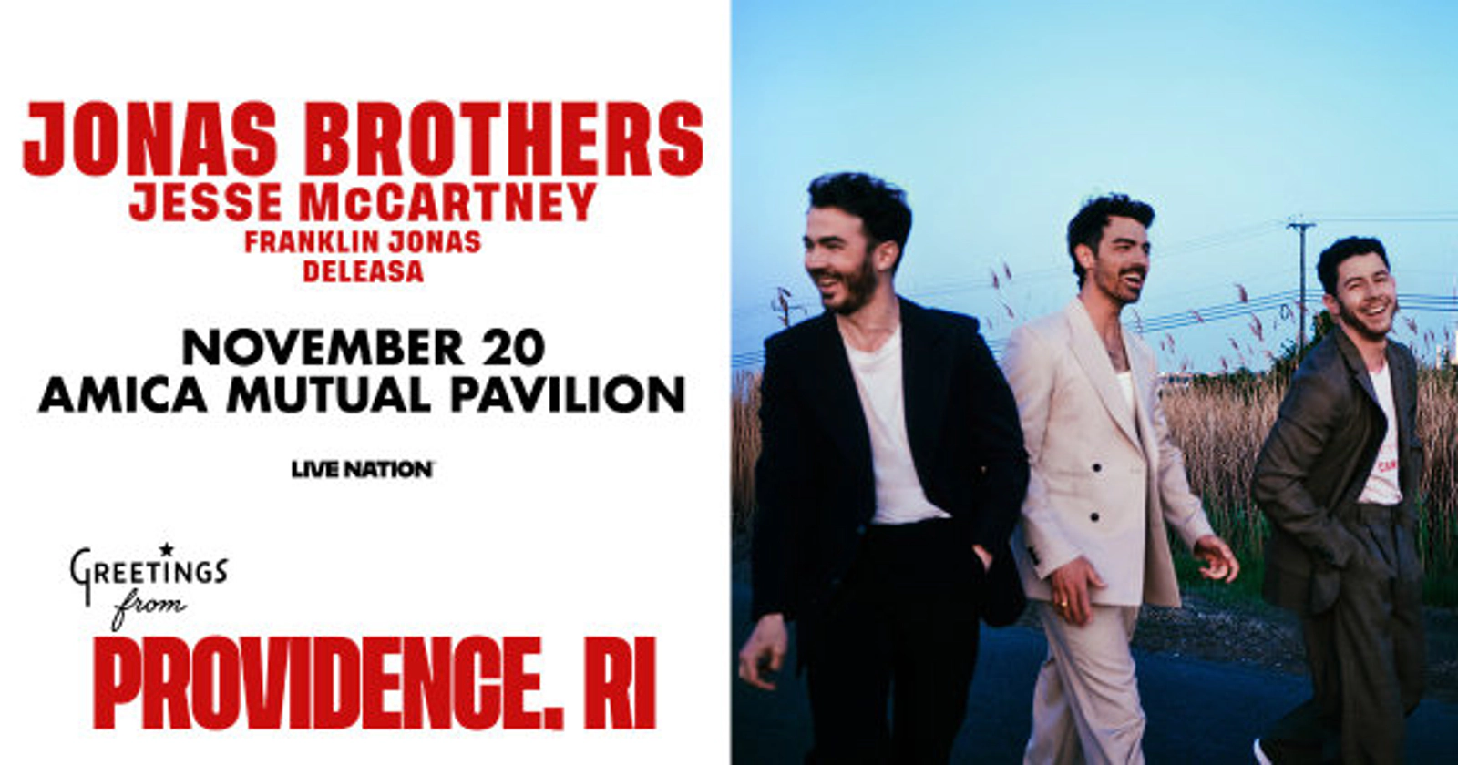 Win tickets to Jonas Brothers – JONAS20: Greetings From Your Hometown in Providence!