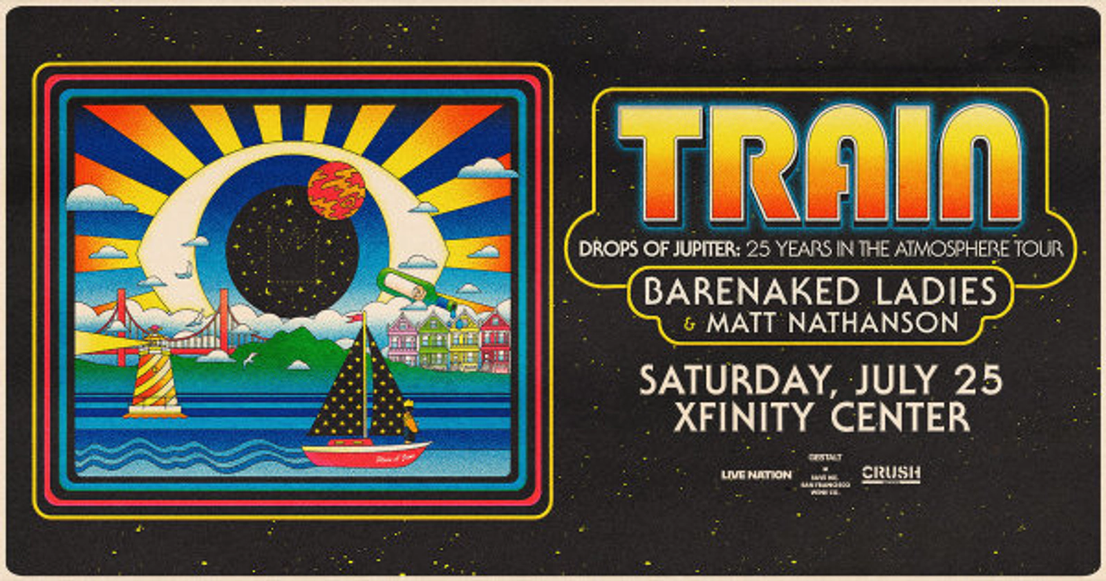 Win tickets to Train – Drops of Jupiter: 25 Years in the Atmosphere Tour at Xfinity Center!