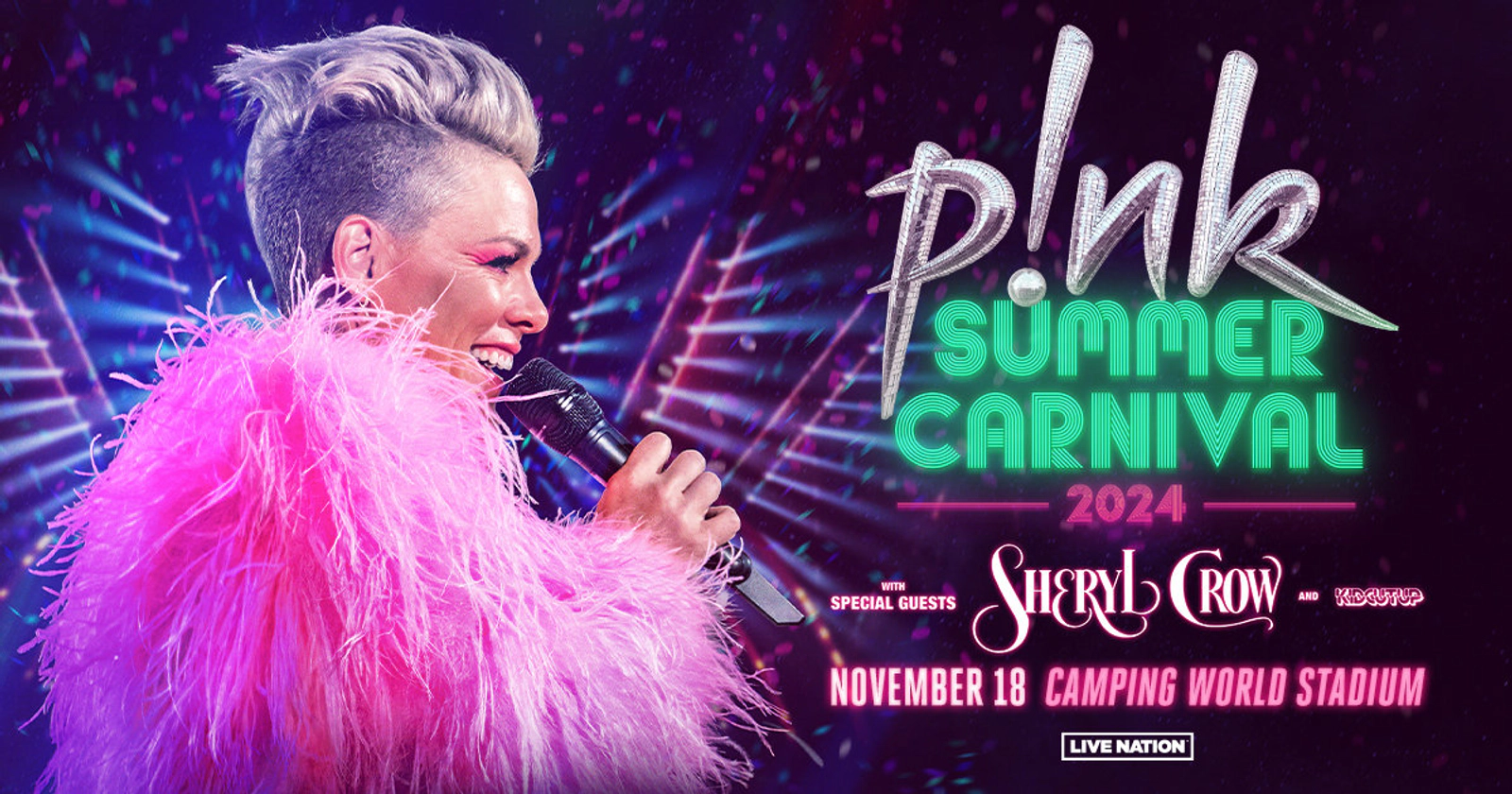 P!nk In Orlando Summer Carnival 2024 With Sheryl Crow and KidCutUp 97.9 KISS FM 97.9 KISS FM