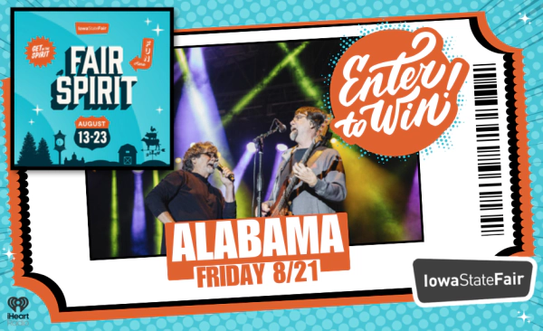 Enter to Win Tickets to See Alabama at The Iowa State Fair!