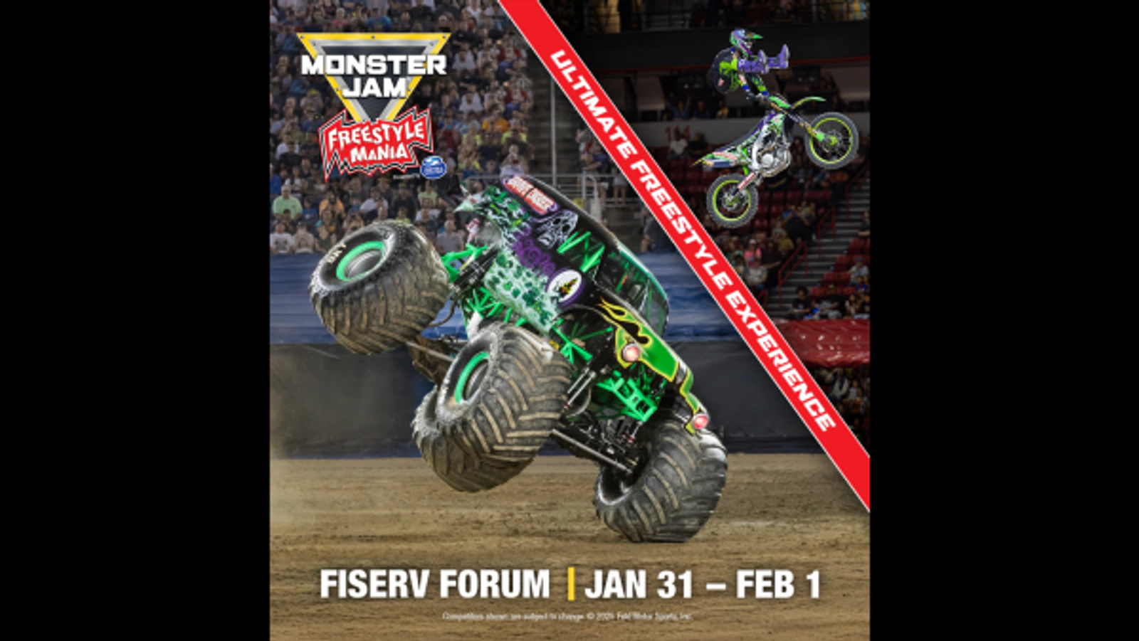 Win a 4-pack of tickets to Monster Jam Freestyle Mania!