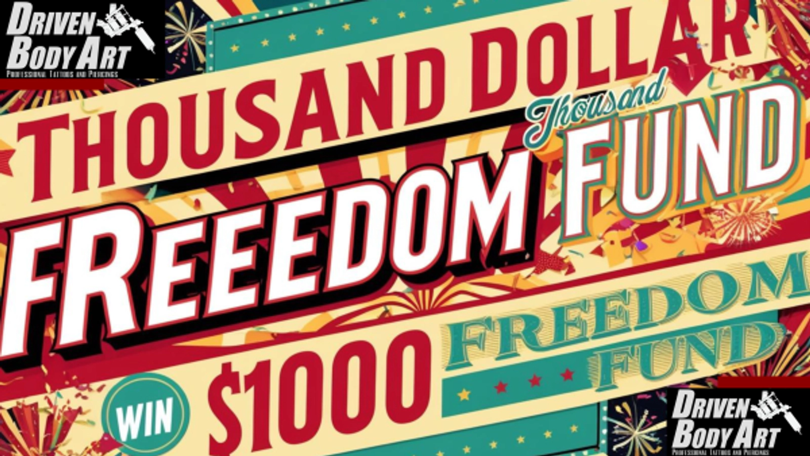 Listen to Win $1,000 BROUGHT TO YOU BY DRIVEN BODY ART & TATTOOS