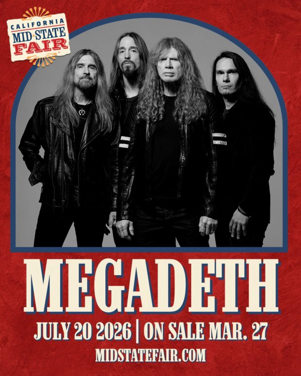 ENTER FOR A CHANCE TO WIN TICKETS TO MEGADETH A THE CA MID-STATE FAIR!!