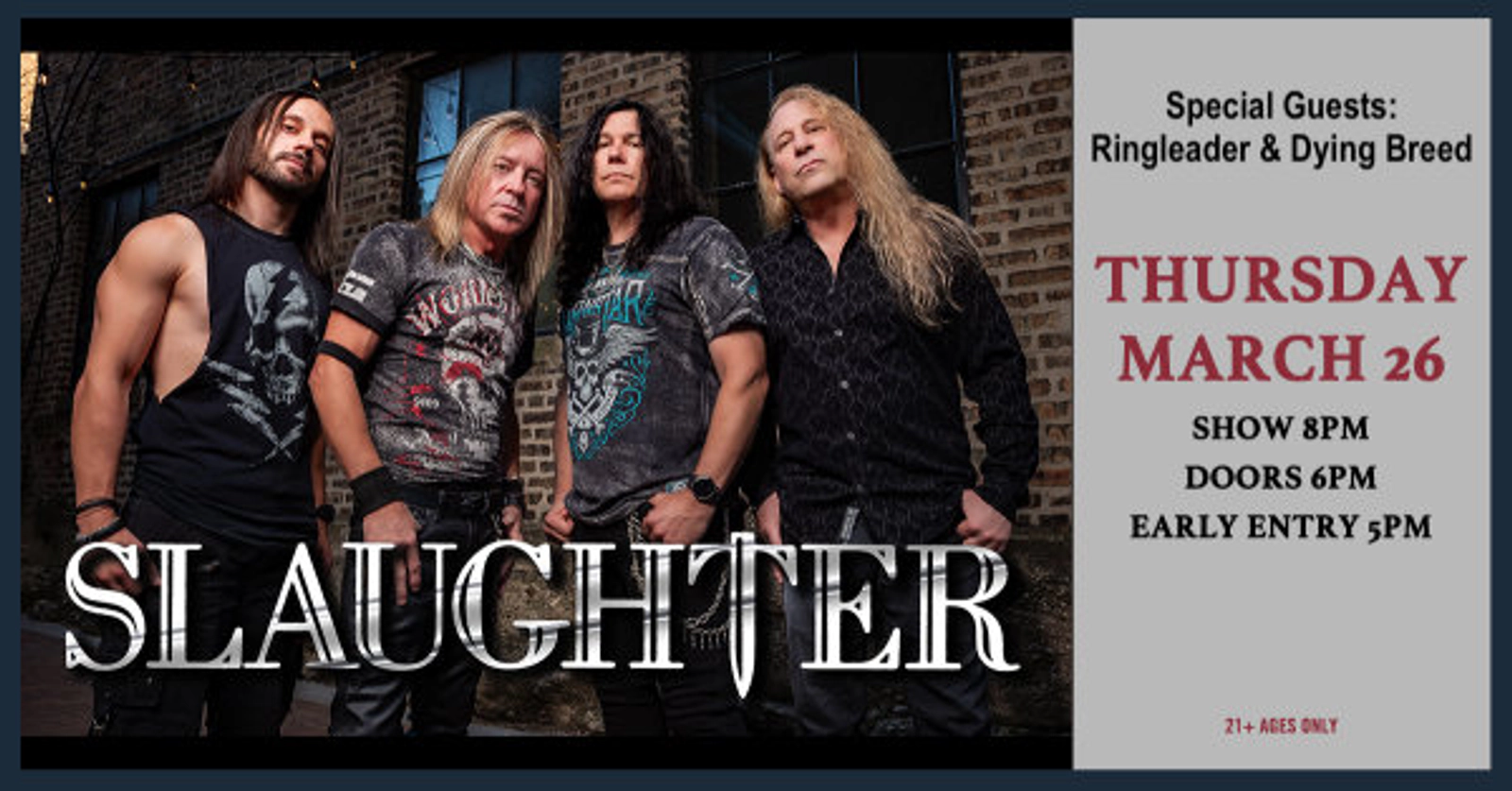 Win tickets to see Slaughter at Jergel's!