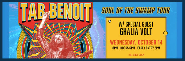 Win tickets to see Tab Benoit at Jergel's!