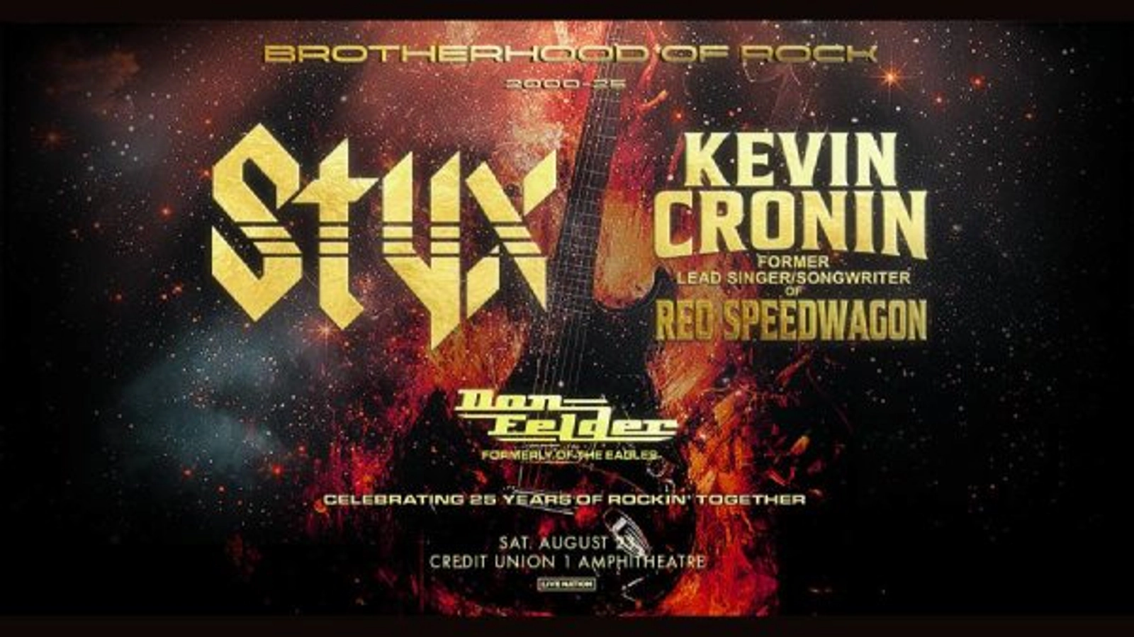 Enter for your chance to win tickets to Styx & Kevin Cronin + Don Felder The Brotherhood of Rock Tour