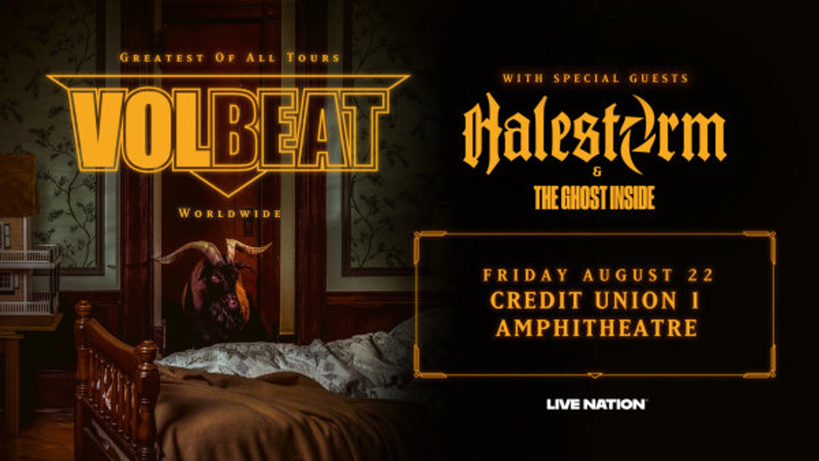 Enter for your chance to win tickets to VOLBEAT Greatest Of All Tours With Special Guest Halestorm