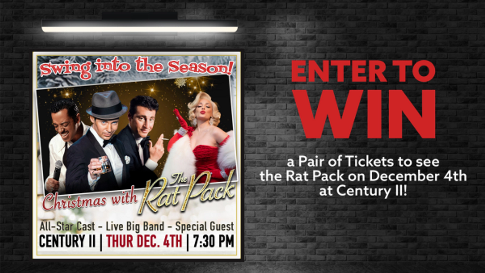 Win a Pair of Tickets to see 'Christmas with the Rat Pack' on December 4th at Century II!