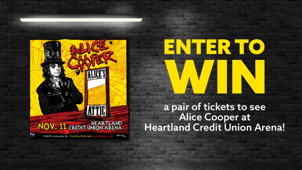 Win a pair of tickets to see Alice Cooper at Heartland Credit Union Arena!