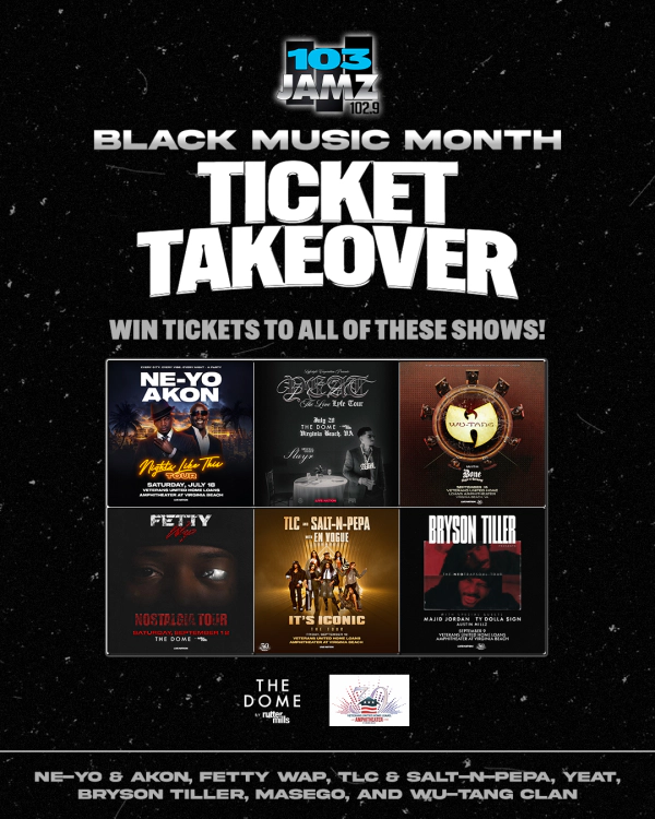 Enter To Win Tickets to 7 Concerts for Black Music Month Ticket Takeover!
