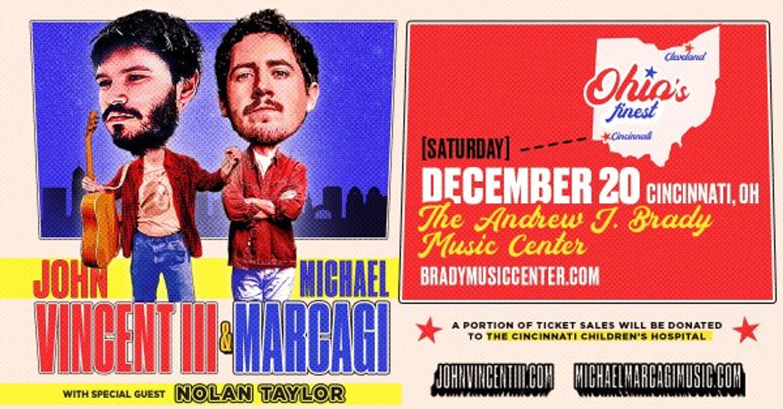 [WIN TICKETS] John Vincent III and Michael Marcagi at Andrew J Brady Music Center!