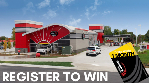 Win 1-month "Works" gift card from  Tommy's Express Car Wash