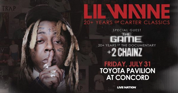 Listen To Win Tickets To See Lil Wayne Coming July 31st To Toyota Pavilion At Concord!