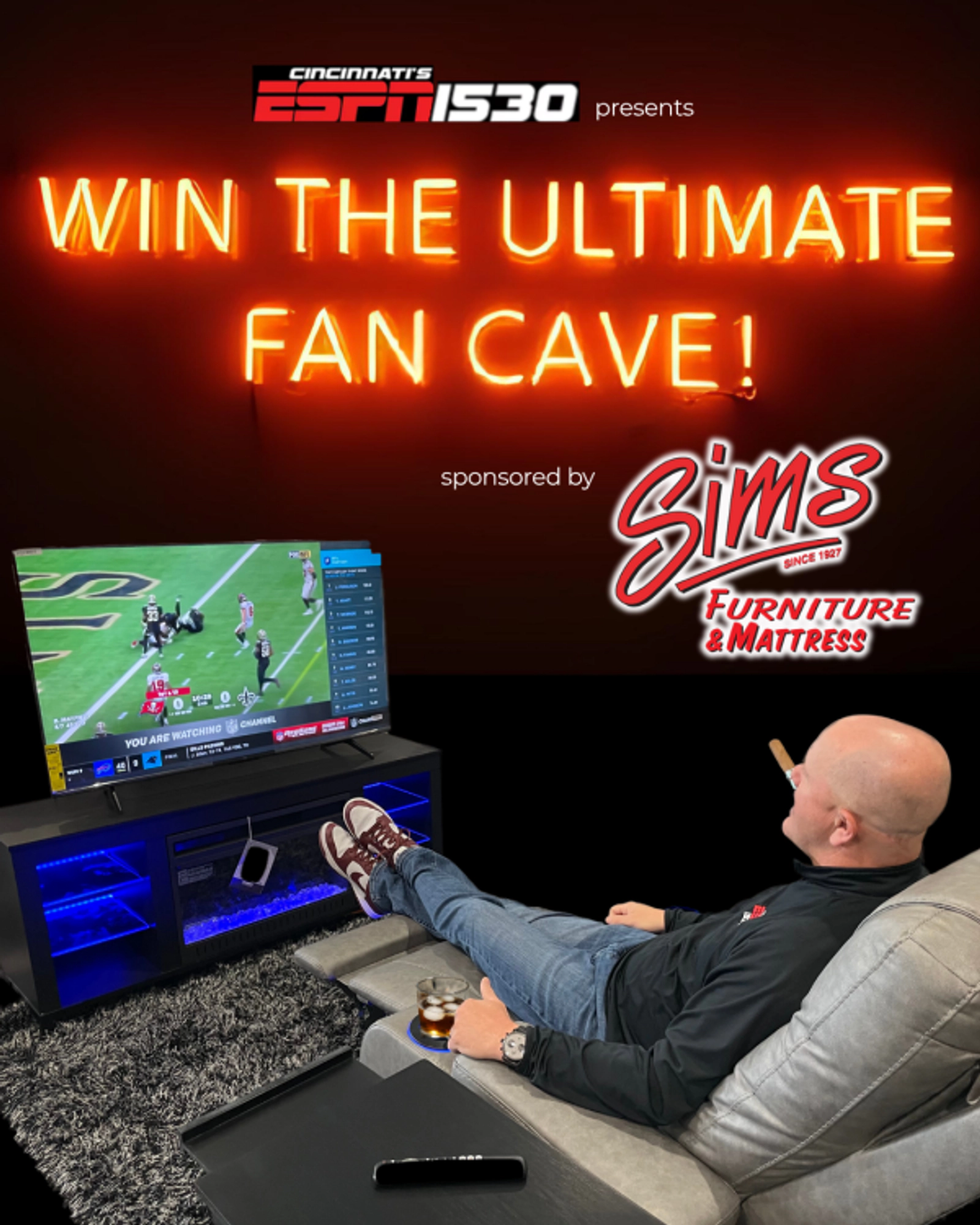 ESPN 1350 x Sims Furniture's Ultimate Fan Cave Giveaway Entry