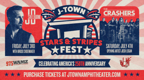 97.5 WAMZ Presents JD Shelburne at J Town Stars and Stripes Fest @ Jeffersontown Amphitheater 7.3.26 Ticket Giveaway