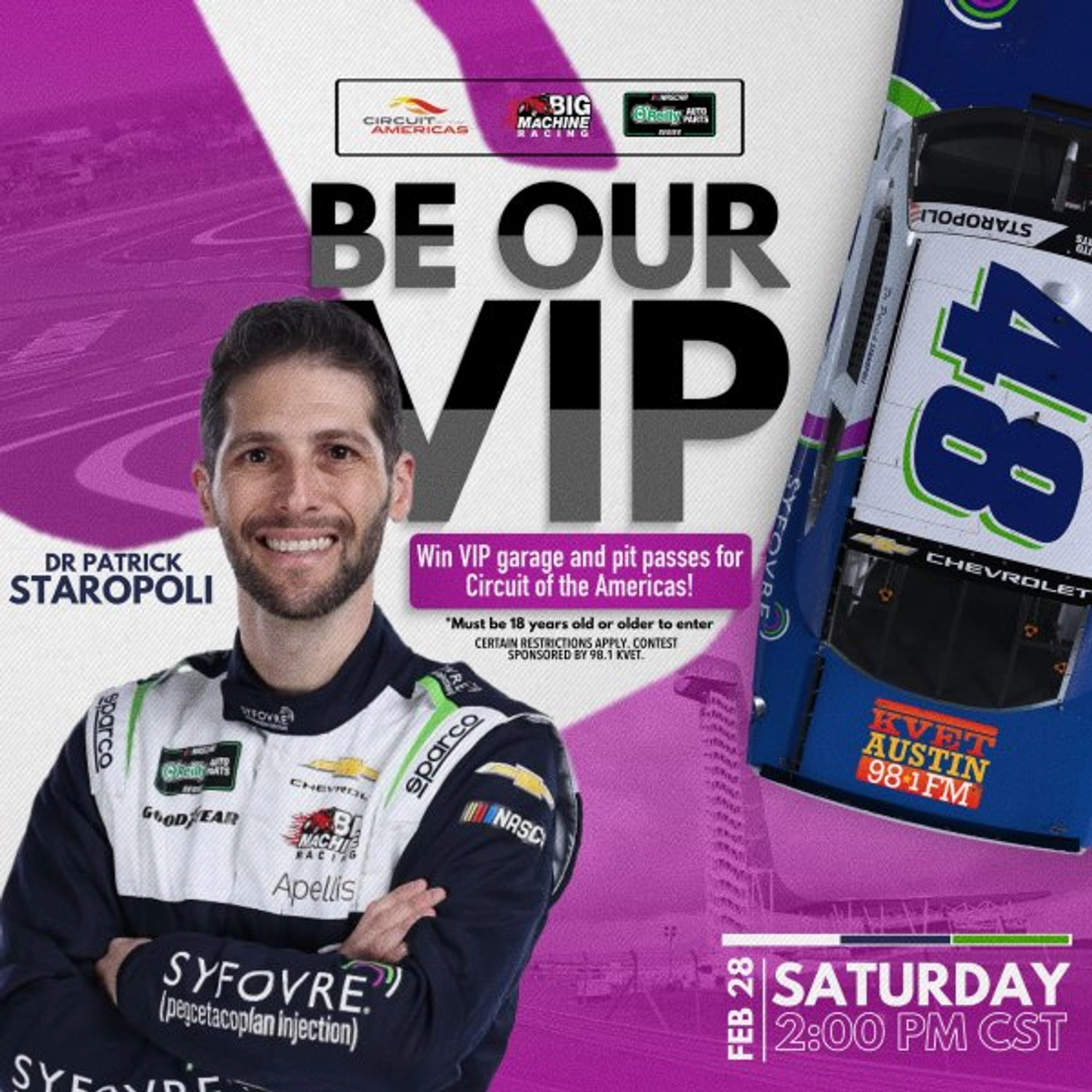 ENTER FOR A CHANCE TO WIN A VIP NASCAR EXPERIENCE!