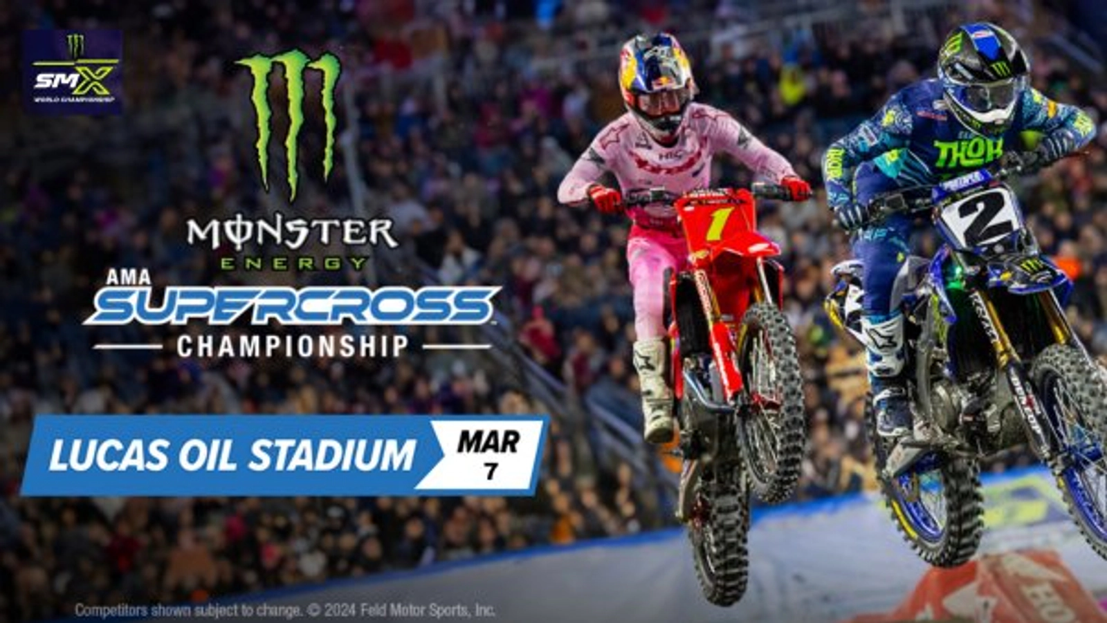 Monster Energy Supercross Championship at Lucas Oil Stadium on March 7th!
