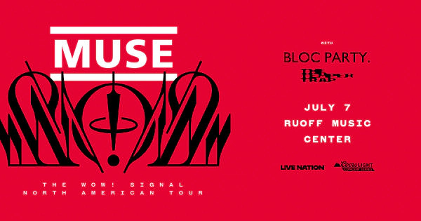 Muse with Bloc Party and The Temper Trap on July 7th @  Ruoff Music Center
