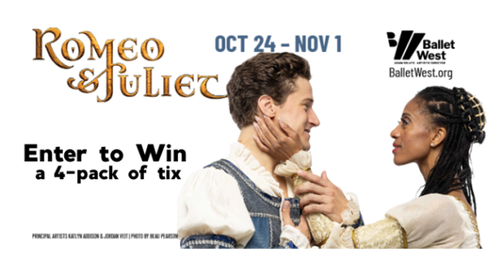Enter to Win a 4-pack of tickets to Ballet West's Romeo + Juliet!