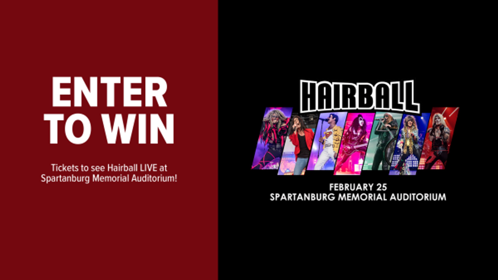 Win Tickets to see Hairball LIVE at Spartanburg Memorial Auditorium!
