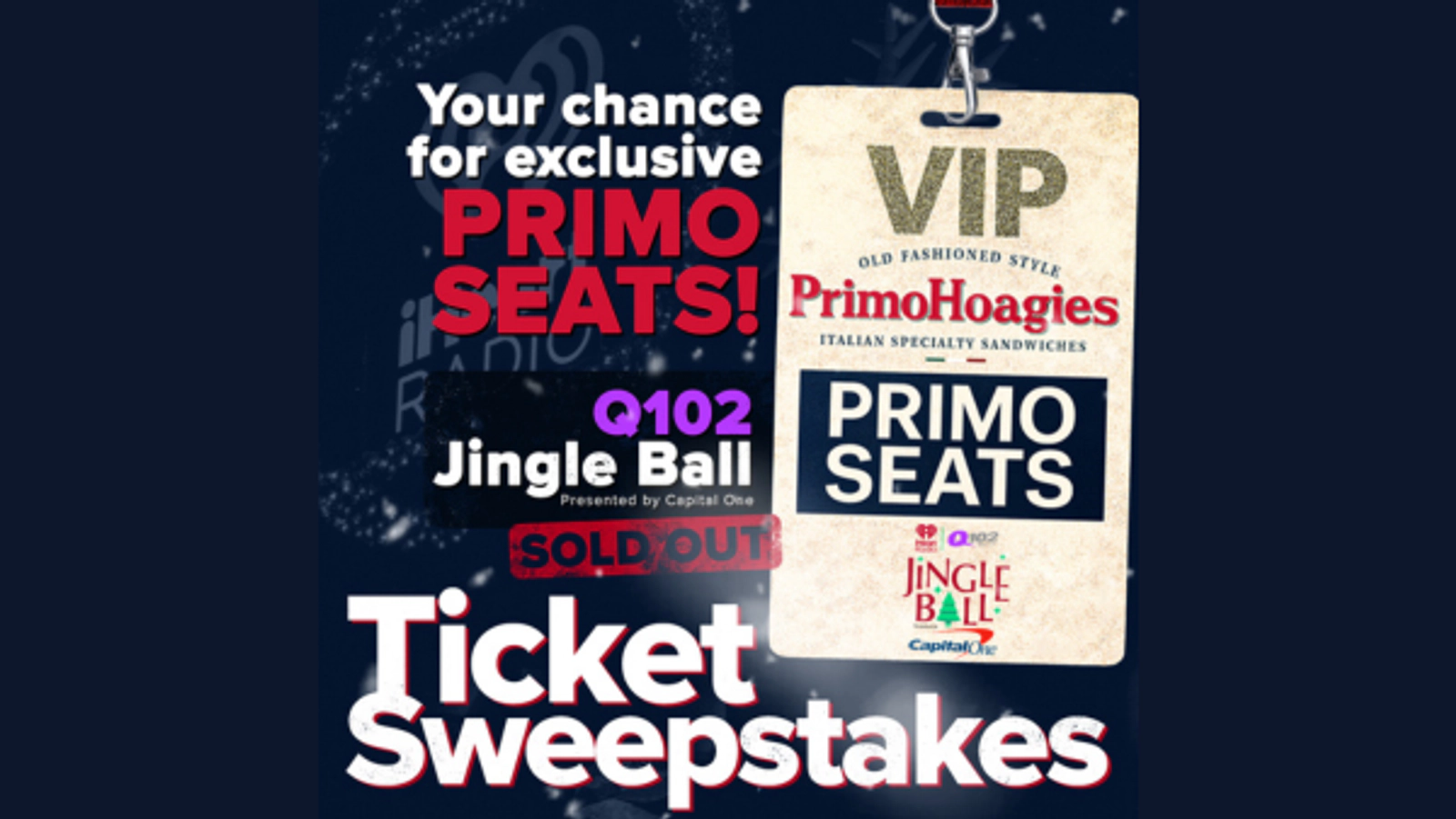 Tag a Friend and win Primo seats to Q102 Jingle Ball!
