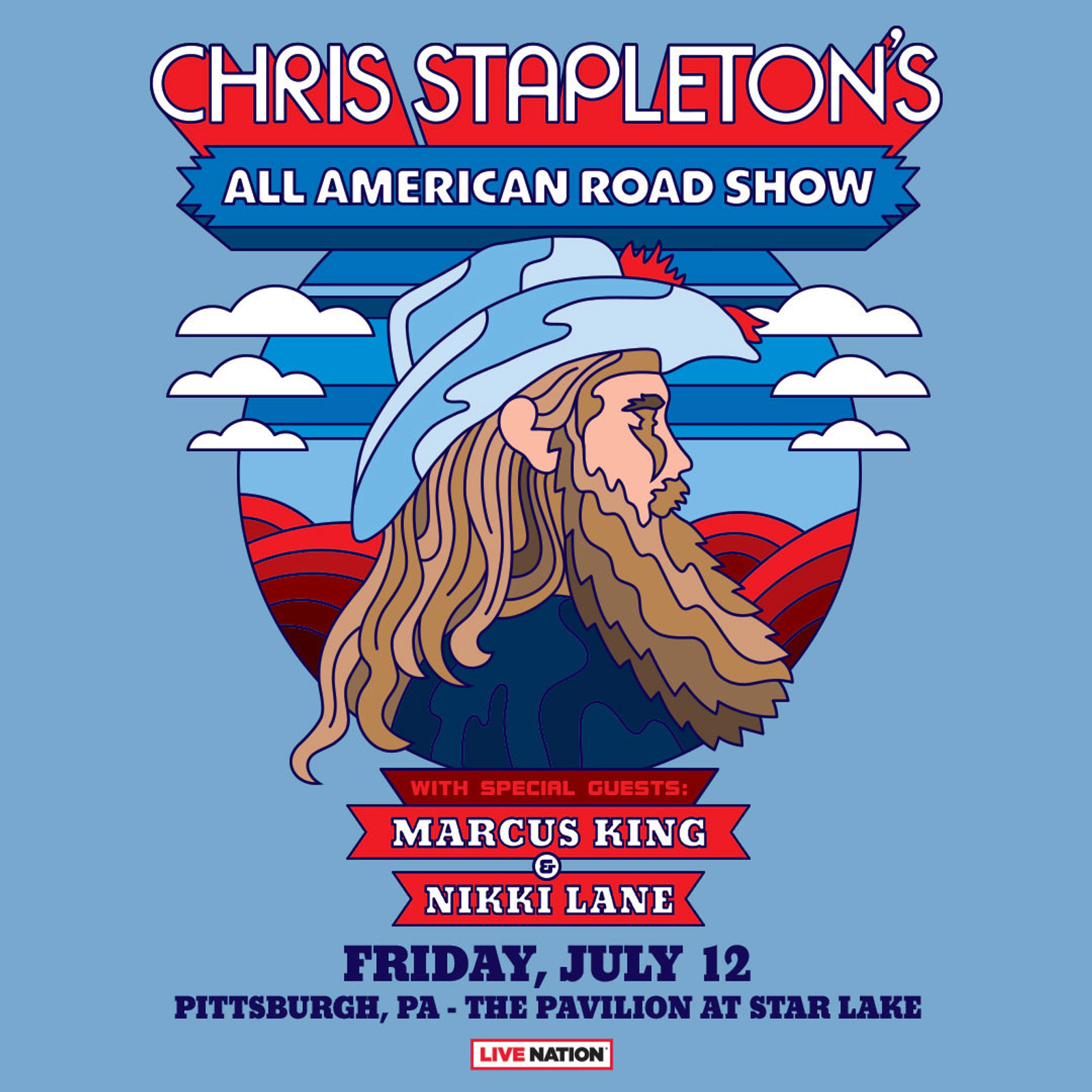 CHRIS STAPLETON ALL AMERICAN ROAD TOUR AT PAVILION AT STAR LAKE ON 7/12