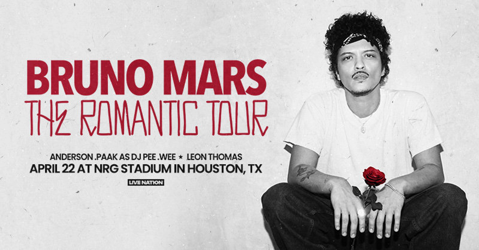Win tickets to see Bruno Mars on the Romantic Tour 4/22 at NRG Stadium in Houston!