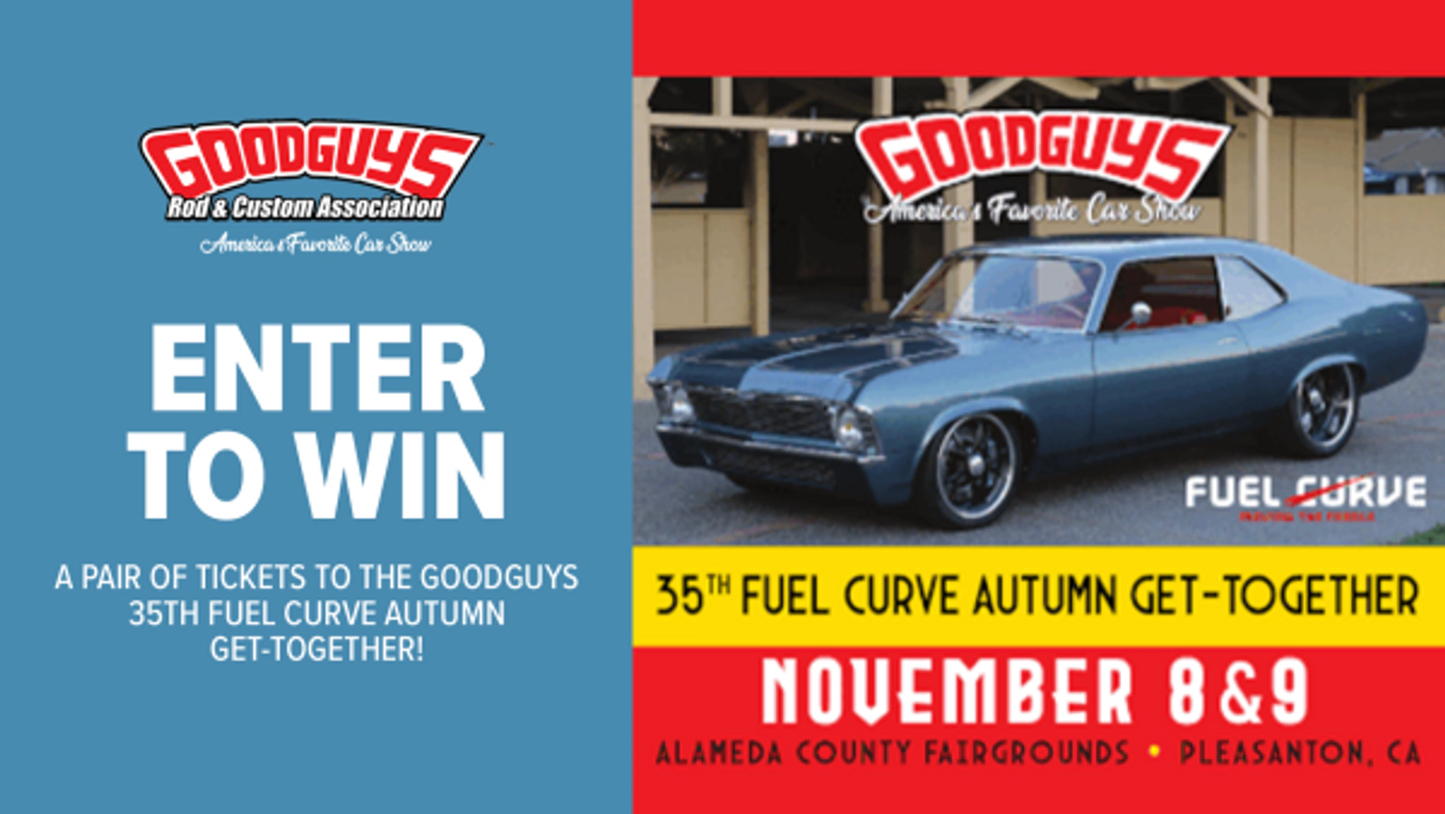 Enter to Win a pair of Tickets to the GOODGUYS 35TH FUEL CURVE AUTUMN GET-TOGETHER!