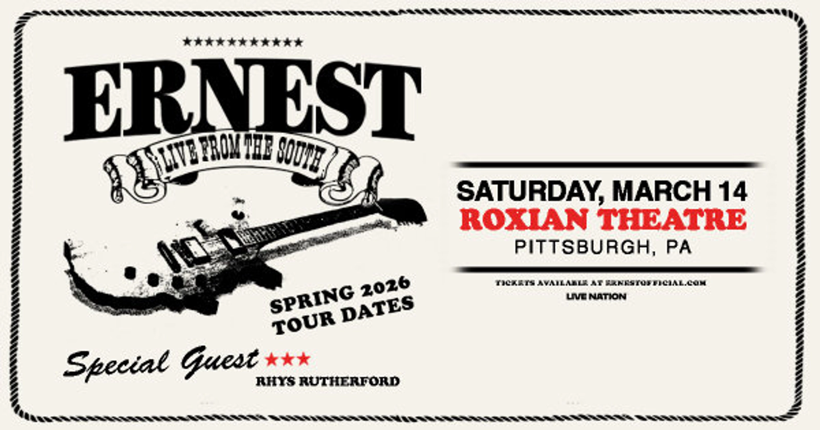 Win tickets to see ERNEST at the Roxian Theatre!