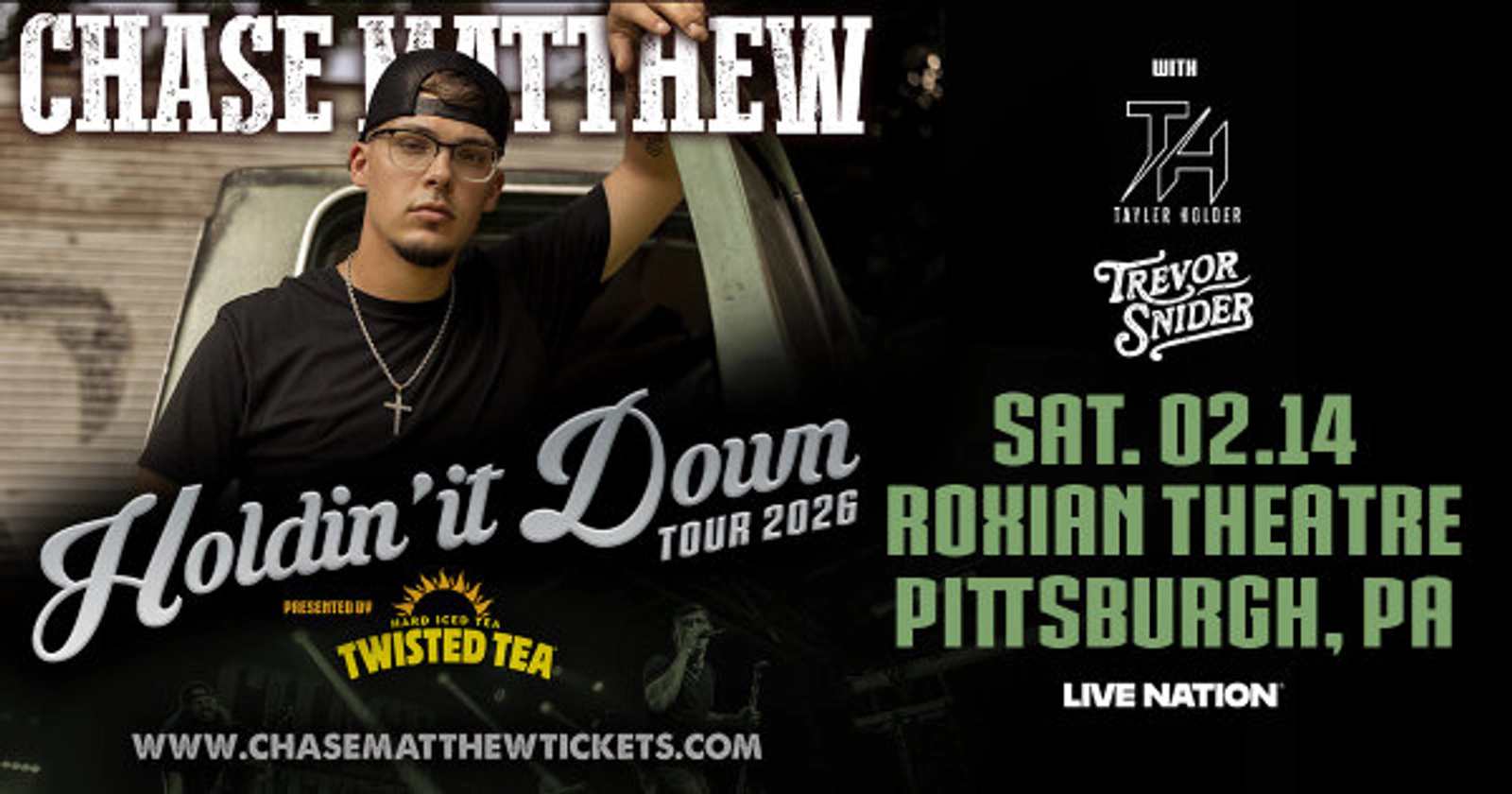 Win tickets to see Chase Matthew at the Roxian Theatre!