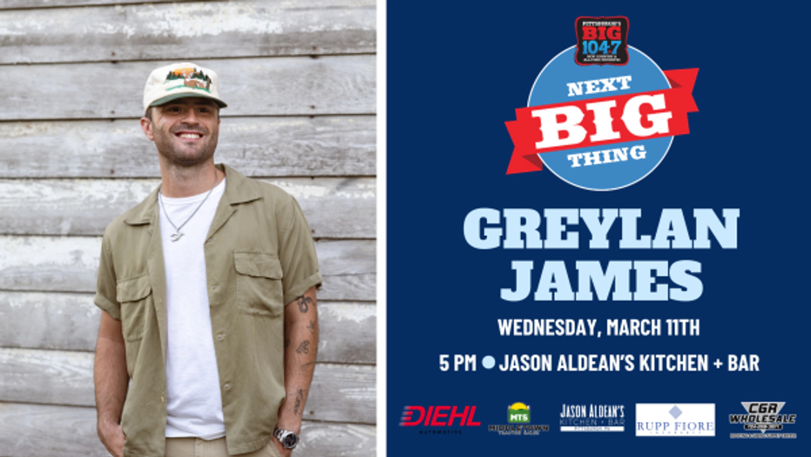 Win VIP tickets to our Next BIG Thing with Greylan James!