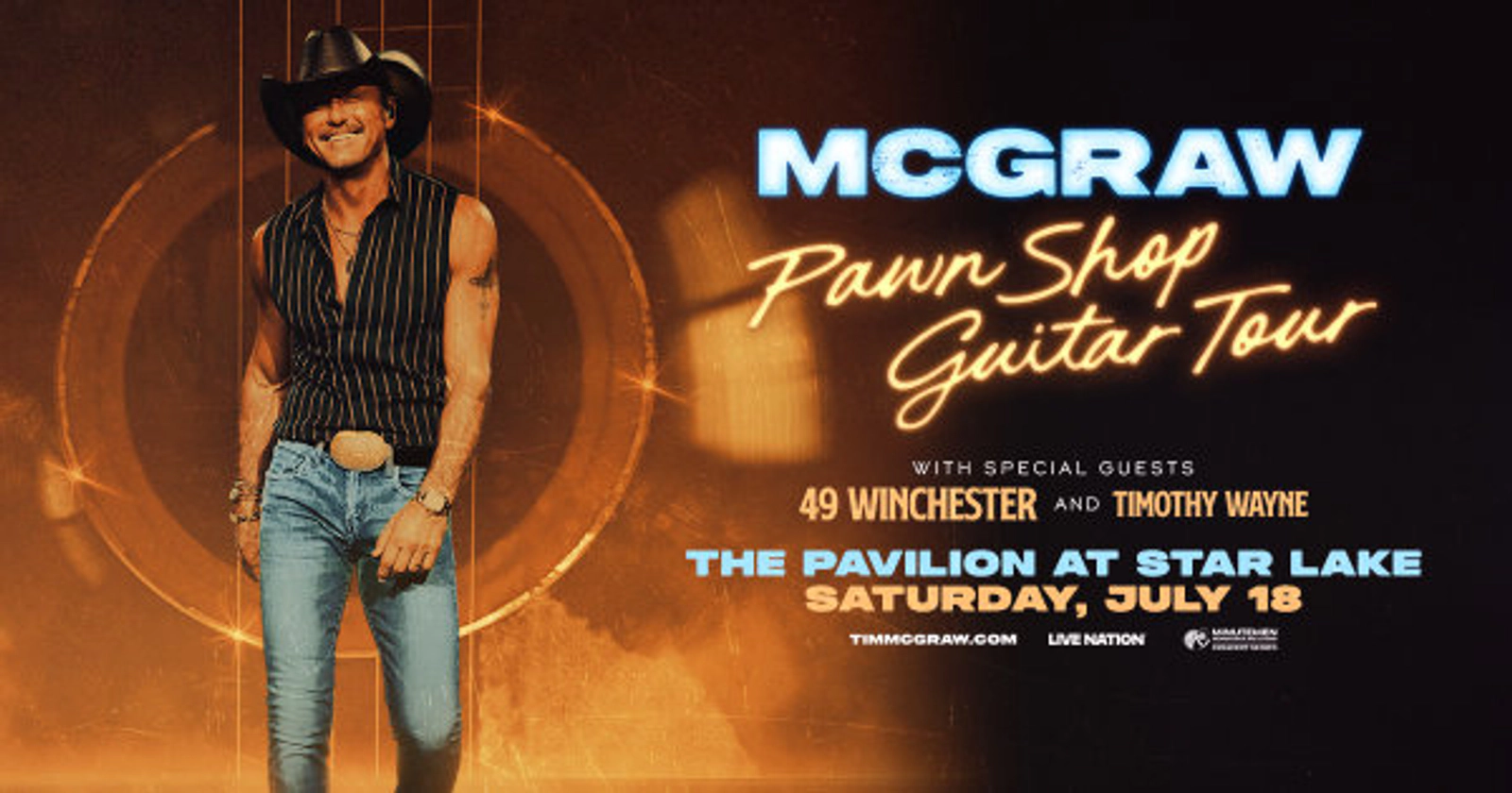 Win tickets to see Tim McGraw at The Pavilion at Star Lake!