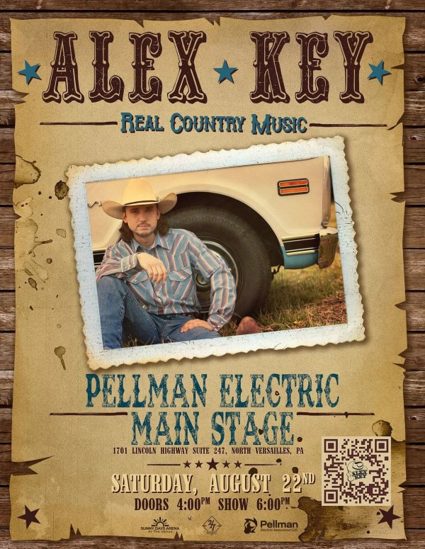 Win tickets to see Alex Key at Sunny Days Arena's Pellman Electric Main Stage!