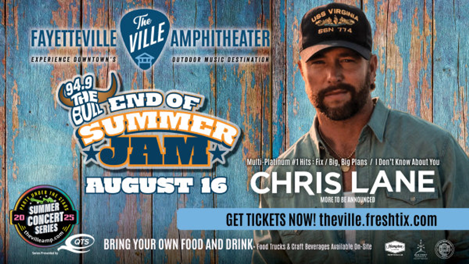 Win tickets to 94.9 The Bull's End Of Summer Jam with Chris Lane and Friends!