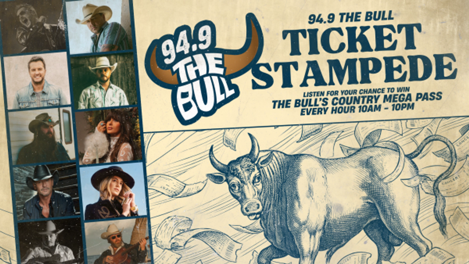 Listen to win: 94.9 The Bull's Country Mega-Pass!