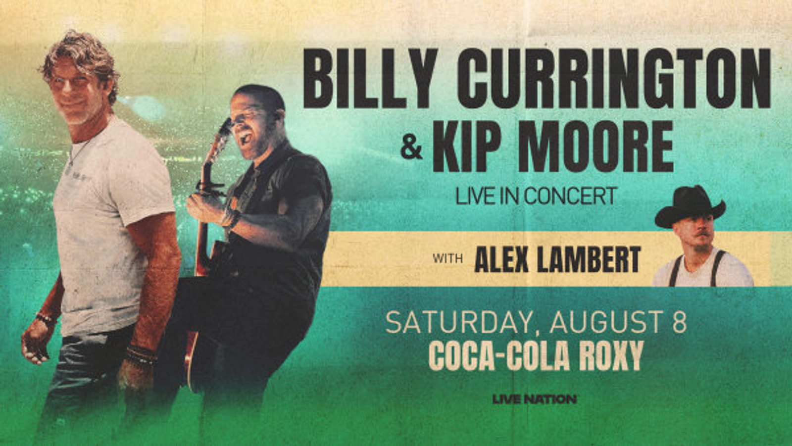 Win tickets to Billy Currington & Kip Moore at Coca-Cola Roxy!