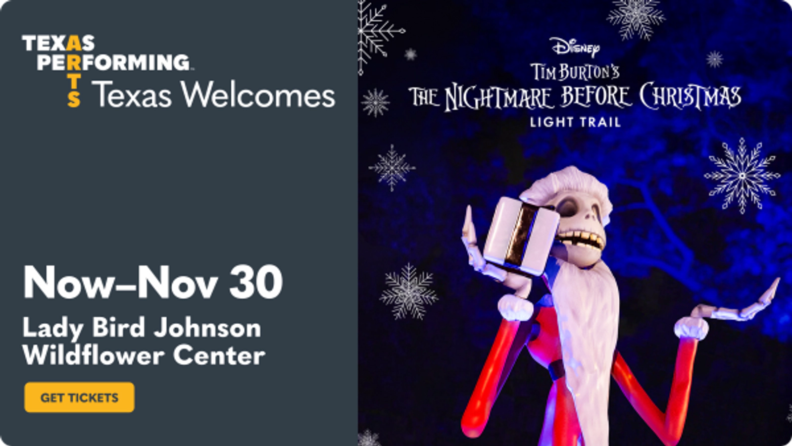 Enter to win tickets to Disney Tim Burton's The Nightmare Before Christmas Light Trail!