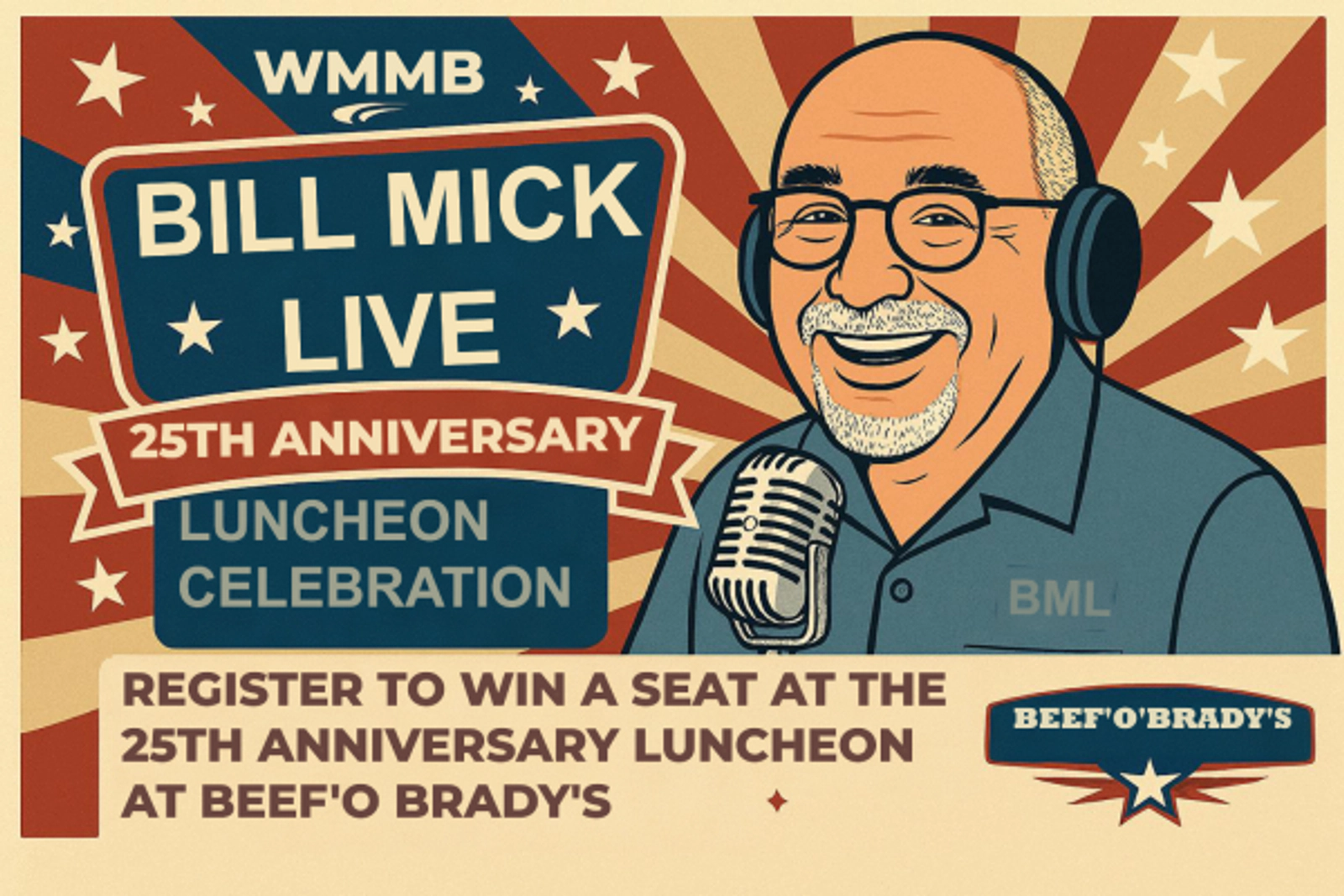 Be one of 25 people to join Bill Mick for his 25th Anniversary Party!