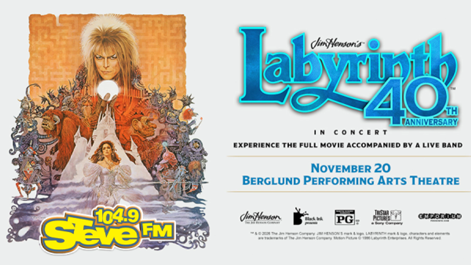 Steal STEVE's Seats to Jim Henson’s Labyrinth: In Concert!