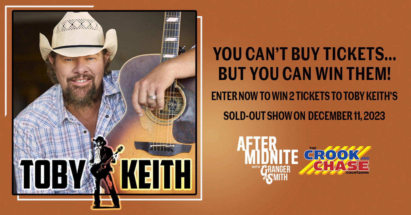 Enter for your chance to win a trip to see toby Keith in Las Vegas!