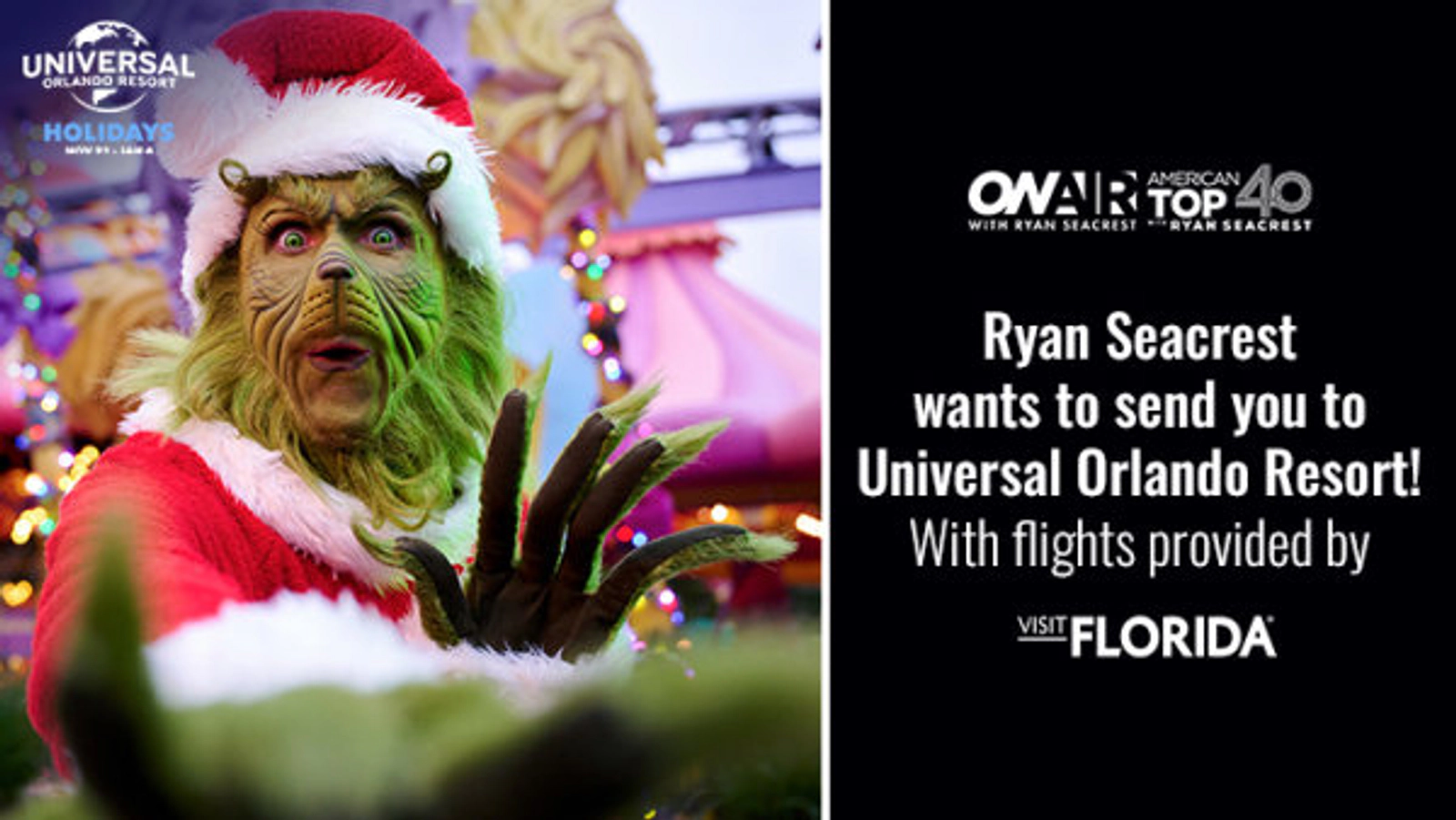 Ryan Seacrest’s Universal Orlando Resort Holidays Sweepstakes