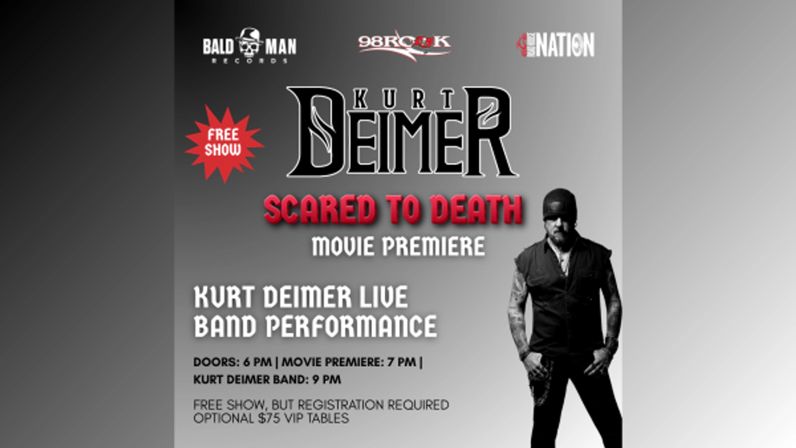 KURT DEIMER/ SCARED TO DEATH MOVIE PREMIERE & PERFORMANCE